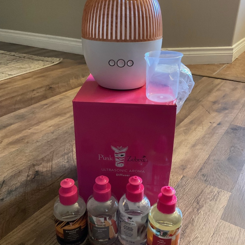 Pink Zebra Oil Diffuser bundle